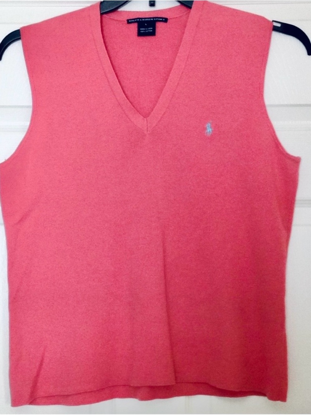 Polo Ralph Lauren Cotton Sweater Vest – V-Neck – Coral